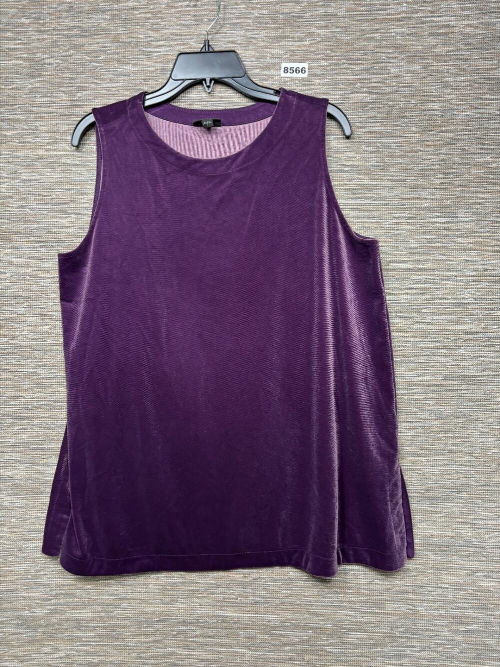 J. Jill Wearever Collection Womens L Purple Sleeveless Velvet Velour Tank Top